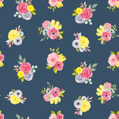 Suluboya soyut çiçek vektör desen