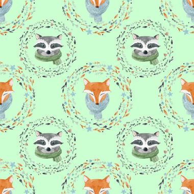 Suluboya sevimli hayvan desen