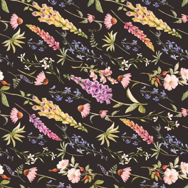 Suluboya çiçek yaz desen