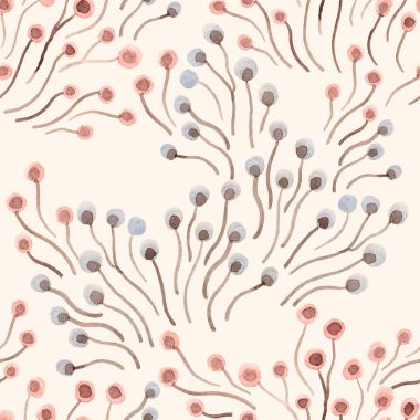 Suluboya soyut çiçek desenli