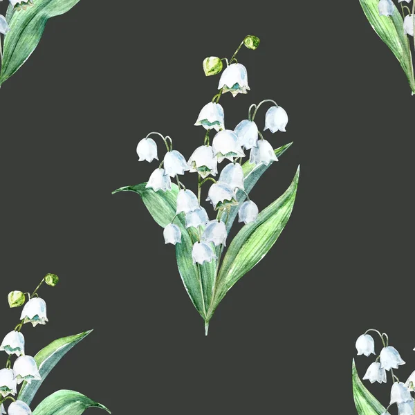 Akwarela wiosna wzór kwiatowy — Zdjęcie stockowe