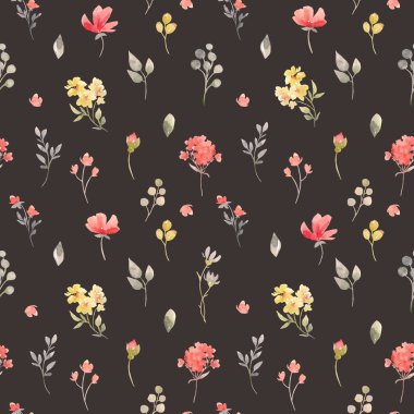 Suluboya vektör çiçek desenli