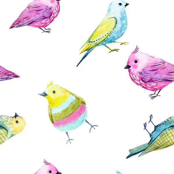 水彩鳥ベクトル パターン — ストックベクタ