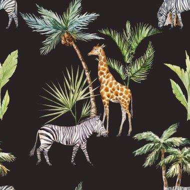 Sulu Boya afriacnan vektör desen