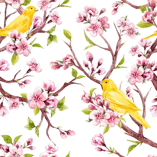 Aquarelle motif floral printemps — Photo