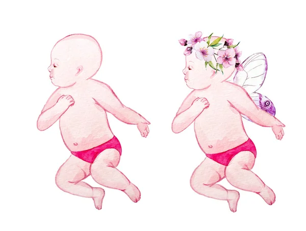 Aquarell-Baby-Illustration — Stockfoto