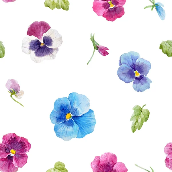 Acquerello modello di fiore pansy — Foto Stock
