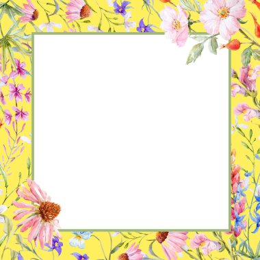 suluboya çiçek çerçevesi