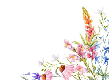 suluboya çiçek çerçevesi