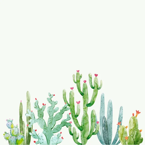 Akvarell cactus vektor sammansättning — Stock vektor