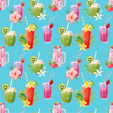 Suluboya güler yüzlü vektör desen