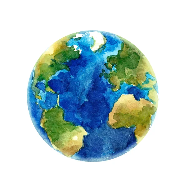 Aquarell Erde Planet Vektor Illustration — Stockvektor