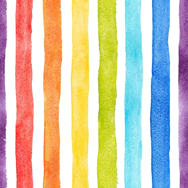 Watercolor rainbow stripes vector pattern — Stock Vector