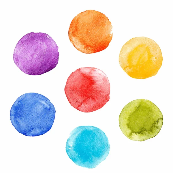 Aquarell Regenbogen Spot Vektor Set — Stockvektor