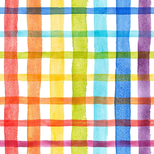 Watercolor rainbow stripes pattern — Stock Photo, Image