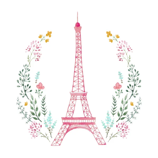 Akvarell Eiffeltornet — Stockfoto