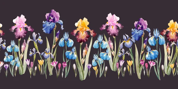 Akwarela kwiatowy wzór — Zdjęcie stockowe