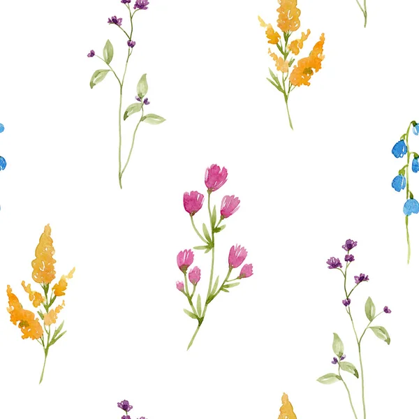 Watercolor spring floral pattern — Stock Photo, Image