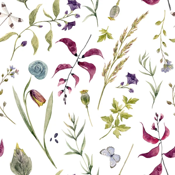 Watercolor spring floral pattern — Stock Photo, Image