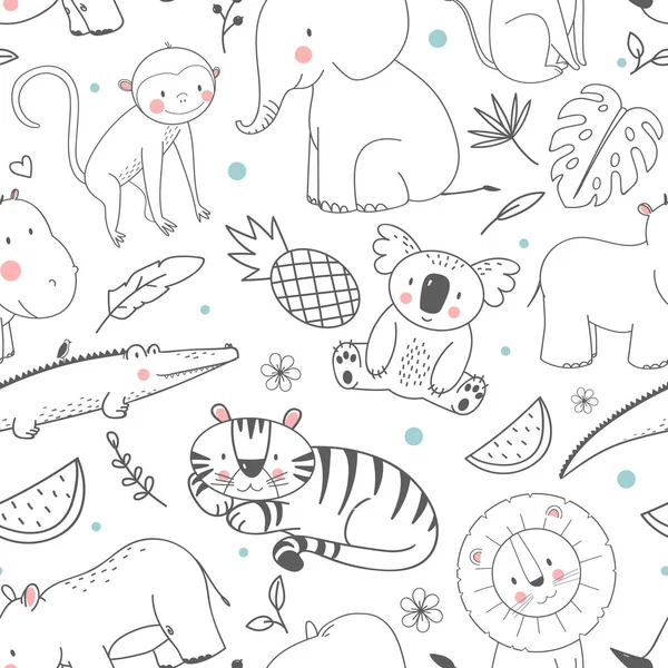 Modèle vectoriel animaux Safari — Image vectorielle