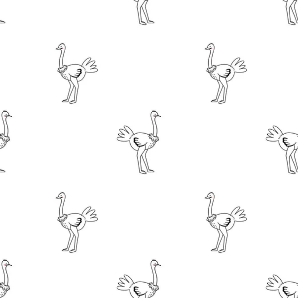 Ostrich vector pattern — Stock Vector
