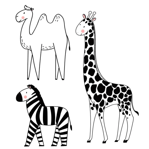 Safari animales vector conjunto — Archivo Imágenes Vectoriales