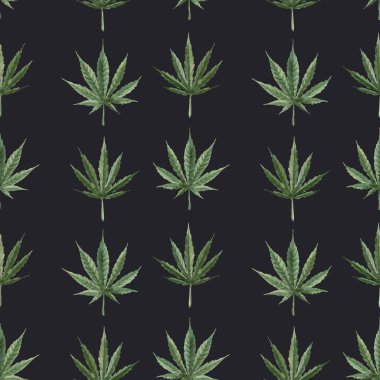 Güzel vektör suluboya tıbbi marihuana kusursuz desen. Doğal terapi ilacı..