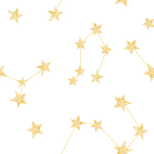 Beautiful seamless pattern with watercolor hand drawn stars. Starry sky. Stock Illustration. — Stock Photo, Image