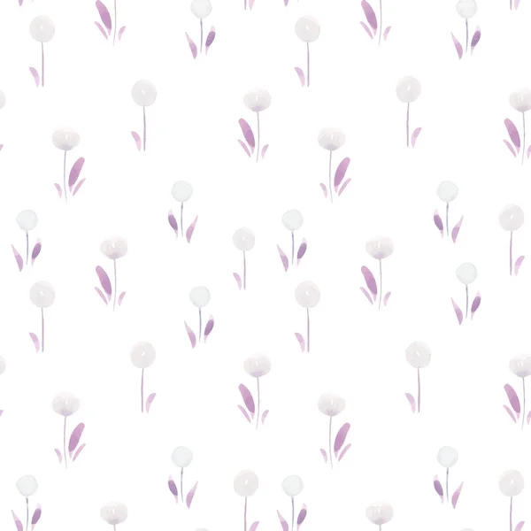 水彩手描きのフィールド抽象的な花と美しいベクトルの花夏のシームレスなパターン。ストックイラスト. — ストックベクタ