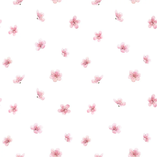 Beautiful floral summer seamless pattern with watercolor field abstract flowers. Stock illustration. — Stock Photo, Image