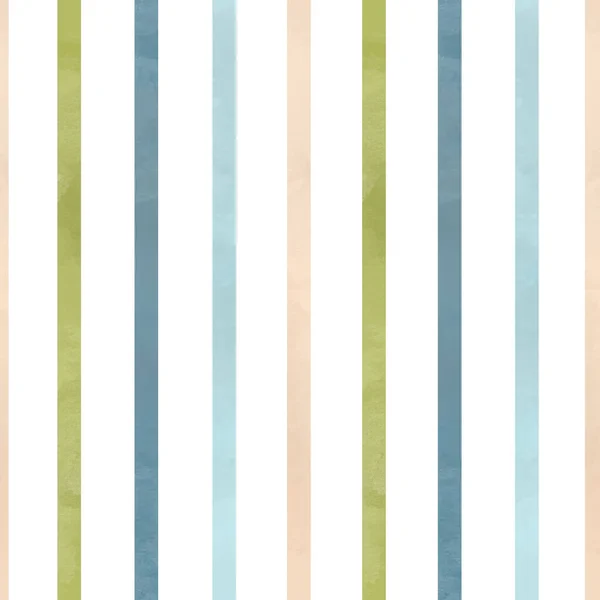 Beautiful seamless pattern with watercolor colourful pastel shades stripes. Stock minimalist illustration. — Stock Photo, Image