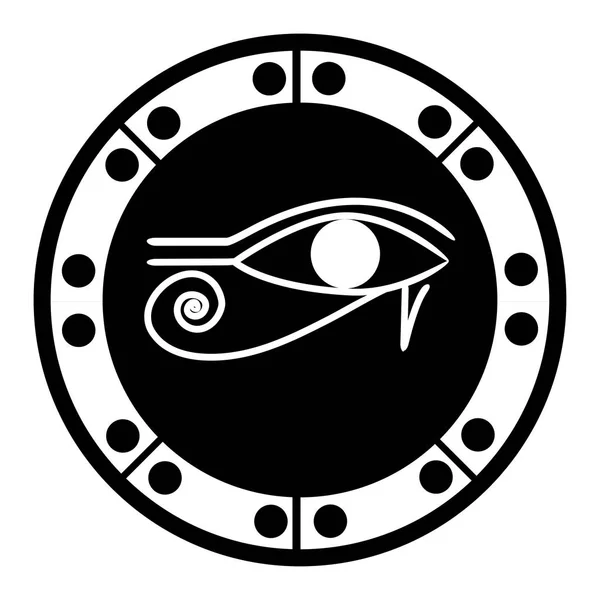 Hiéroglyphe égyptien antique amulette oeil d'Horus représenté avec un — Image vectorielle