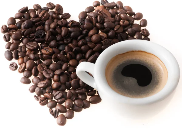 kalp ile kahve fincanı