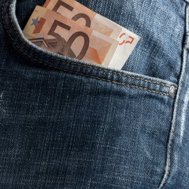Euro para kot pantolon ön cep