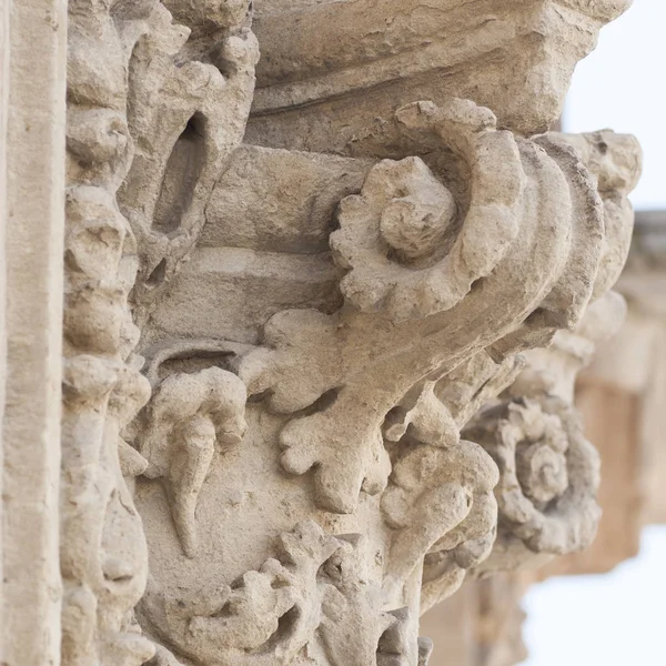 Detalle Columna Ornamentos Estilo Barroco — Foto de Stock