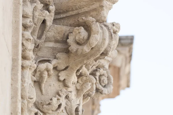 Detalhe Coluna Ornamentos Estilo Barroco — Fotografia de Stock