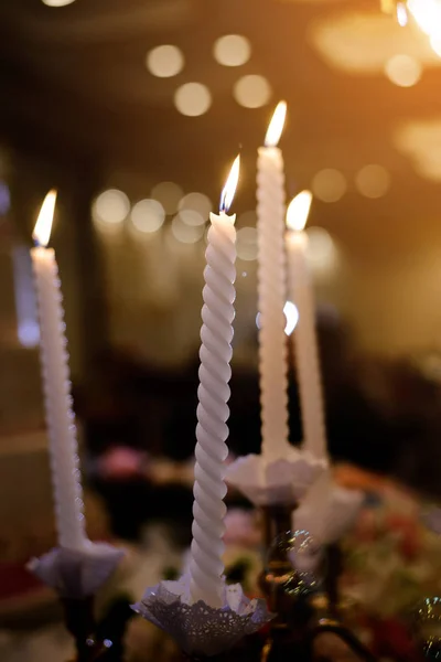Svíčka pro svatební obřad svatební části — Stock fotografie