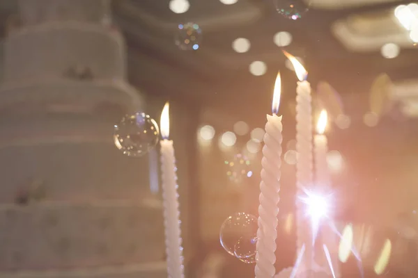 Vela para cerimônia de casamento na parte do casamento — Fotografia de Stock