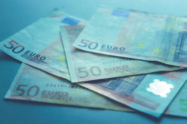 50 Euro banknot - yeşil tonu yakın çekim