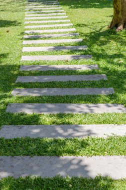 Kare blok yürüyüş yolu Bahçe