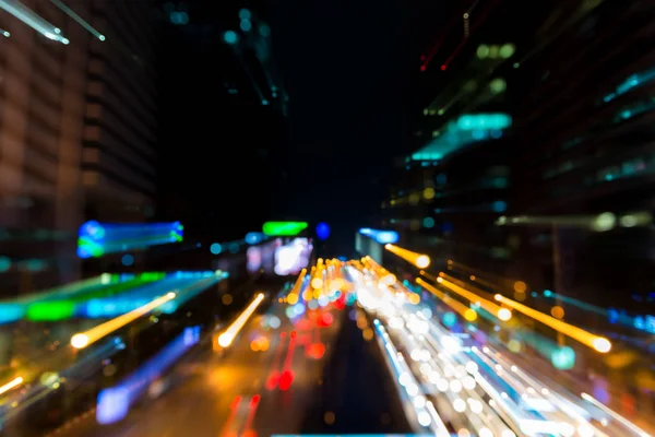 Bokeh şehir gece lambası - cityscape arka plan soyut