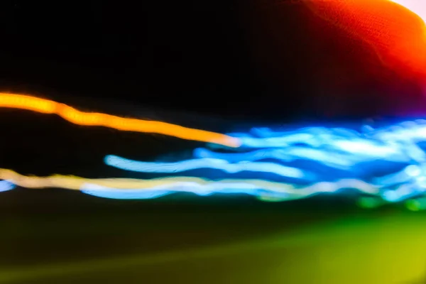 Abstracte beweging lichten van de nacht verkeer in de stad — Stockfoto