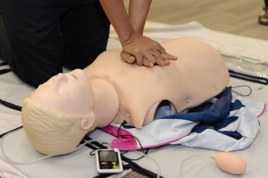 CPR ilk yardım eğitimi Cpr sınıfta kukla ile