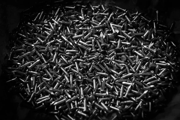 Pile of iron nails for background - Dark Tone — Stock Photo, Image