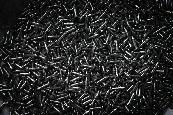 Pile of iron nails for background - Dark Tone — Stock Photo, Image