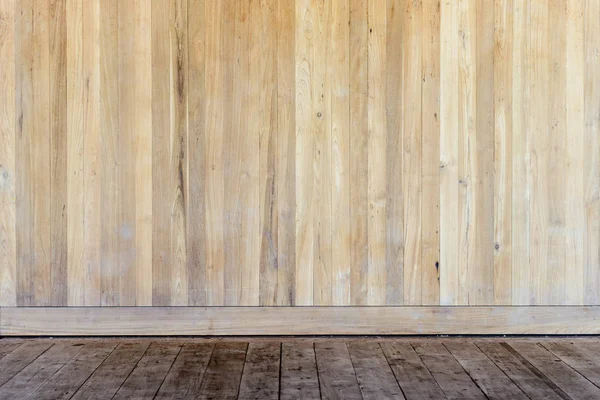 Empty room - Wooden platform and wooden wall, Template for product display — Stock Photo, Image