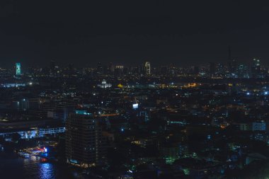 Bangkok şehir gece lambası, Tayland - cityscape arka plan
