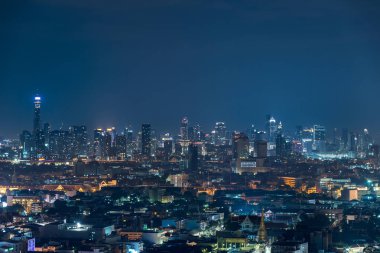 Bangkok şehir gece lambası, Tayland - cityscape arka plan