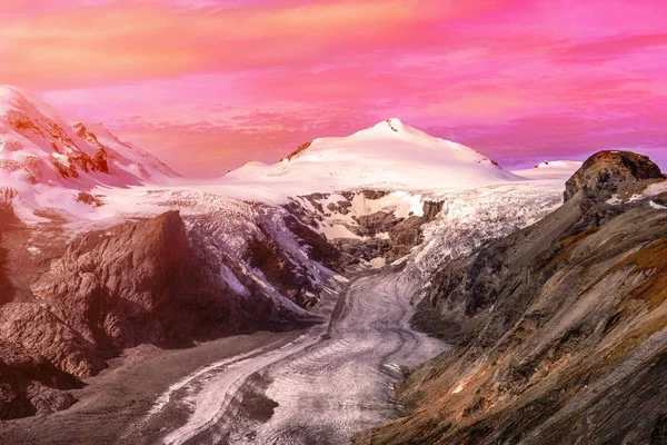 Vista Glaciar Franz Josefs Hohe Parque Nacional Hohe Tauern Áustria — Fotografia de Stock