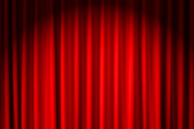 Kapalı kırmızı kadife perde - arkaplan için kullan